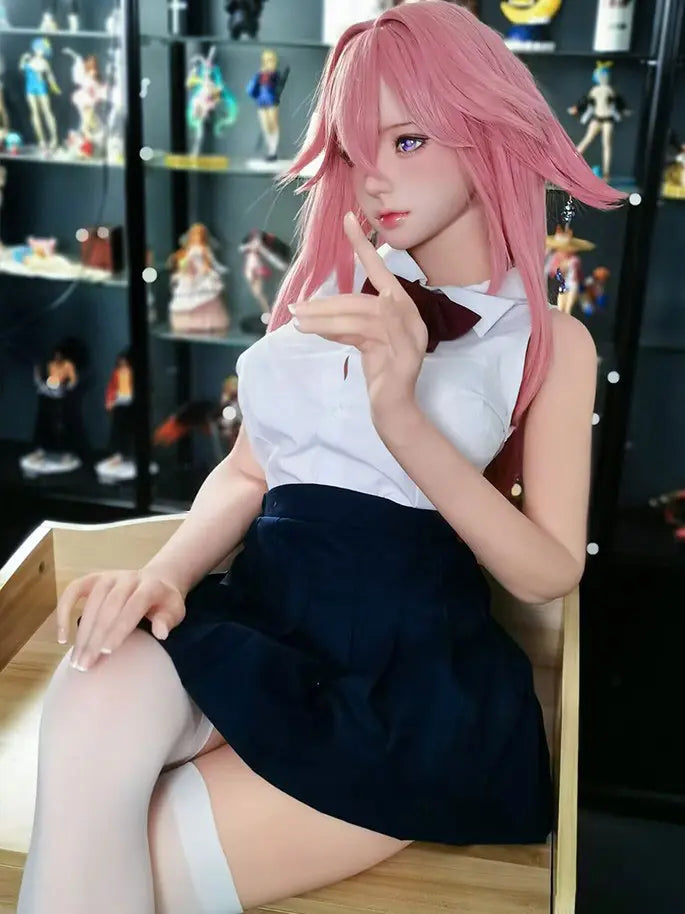 Side profile of Alanna Genshin Impact Yae Miko sex doll - customizable anime BJD companion by TopLoveDoll