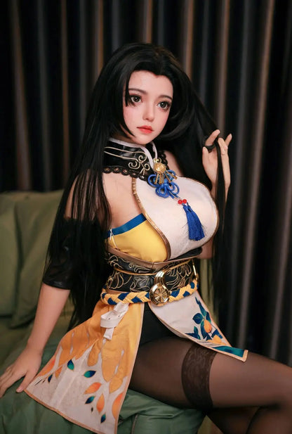 Tsuchimikado Koharu Naraka Bladepoint BJD sex doll sitting on a sofa  - Visit toplovedoll.com to see more of it.