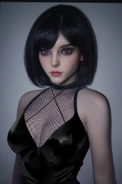 TopLoveDoll | Miko Succube aux yeux rouges - Poupée sexuelle anime en résille avec cache-tétons
