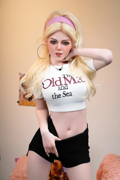 Premium blonde sex doll Raya with cheerleader energy - sorority queen inspired pink-loving companion sex doll from toplovedoll.com