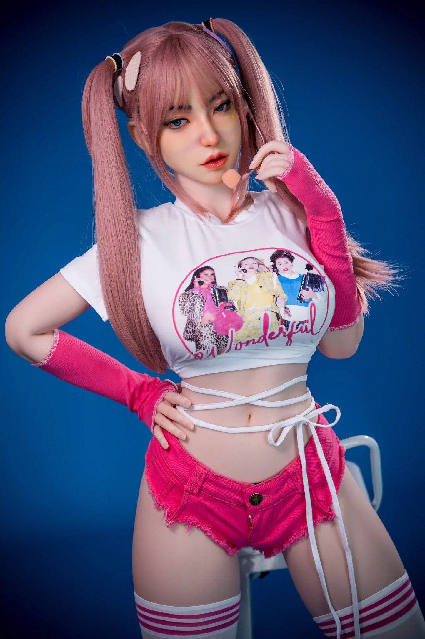 TopLoveDoll | Miko Cyborg - Poupée sexuelle BJD anime futuriste aux cheveux roses