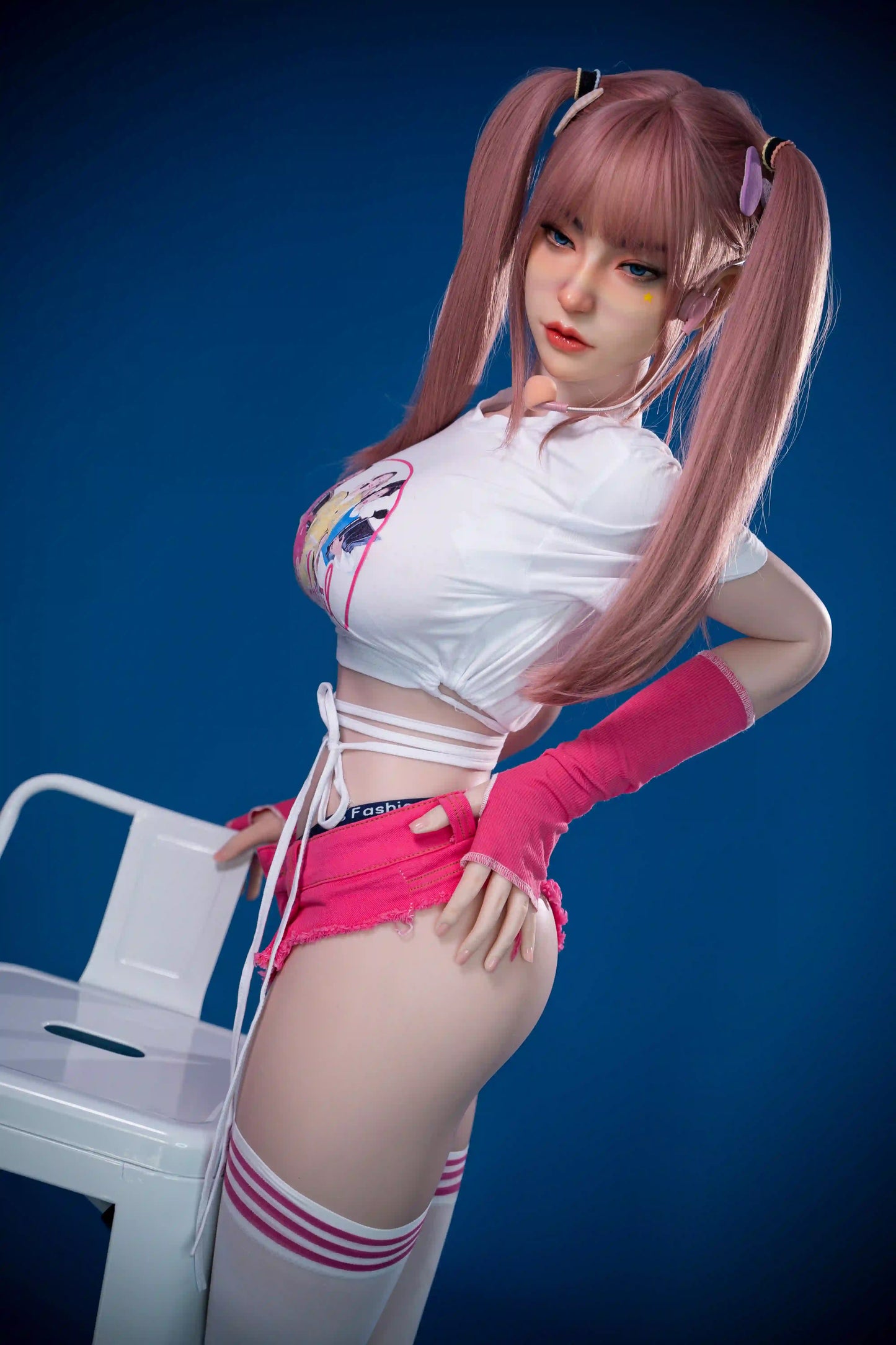 TopLoveDoll | Miko Cyborg - Poupée sexuelle BJD anime futuriste aux cheveux roses